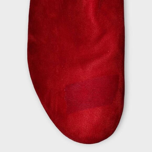 Dream Pairs Womens Boots Sz 9.5‎ Sianna Red Suede Heels Block Zip Chunky Ankle - Picture 5 of 9